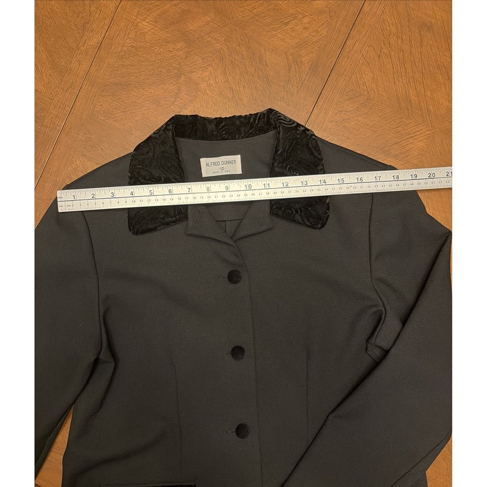 NWT VTG Alfred Dunner Women's Size 12 Blazer Jacket Black Contrast Collar USA - Picture 16 of 16